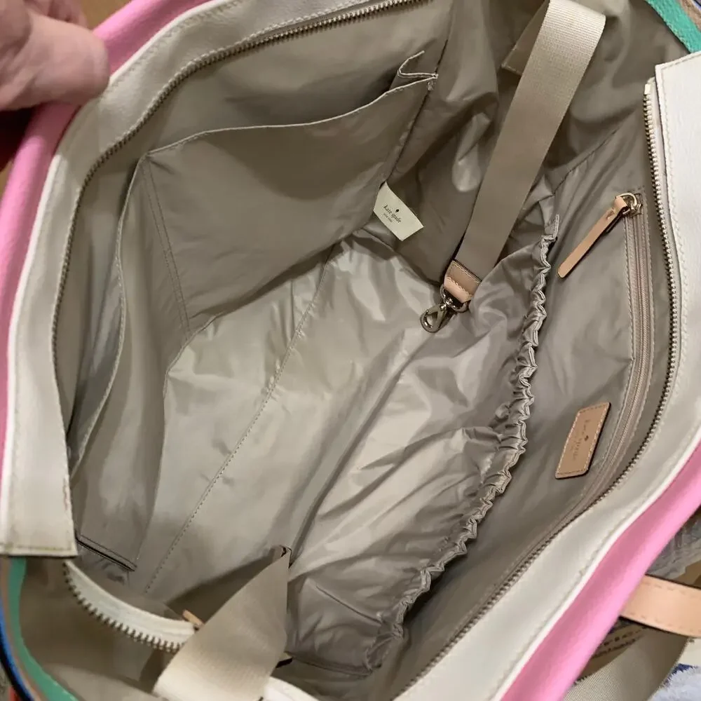 KATE SPADE Multicolor Stripe Grove Street KAYLIE Large Baby Bag Business Bag